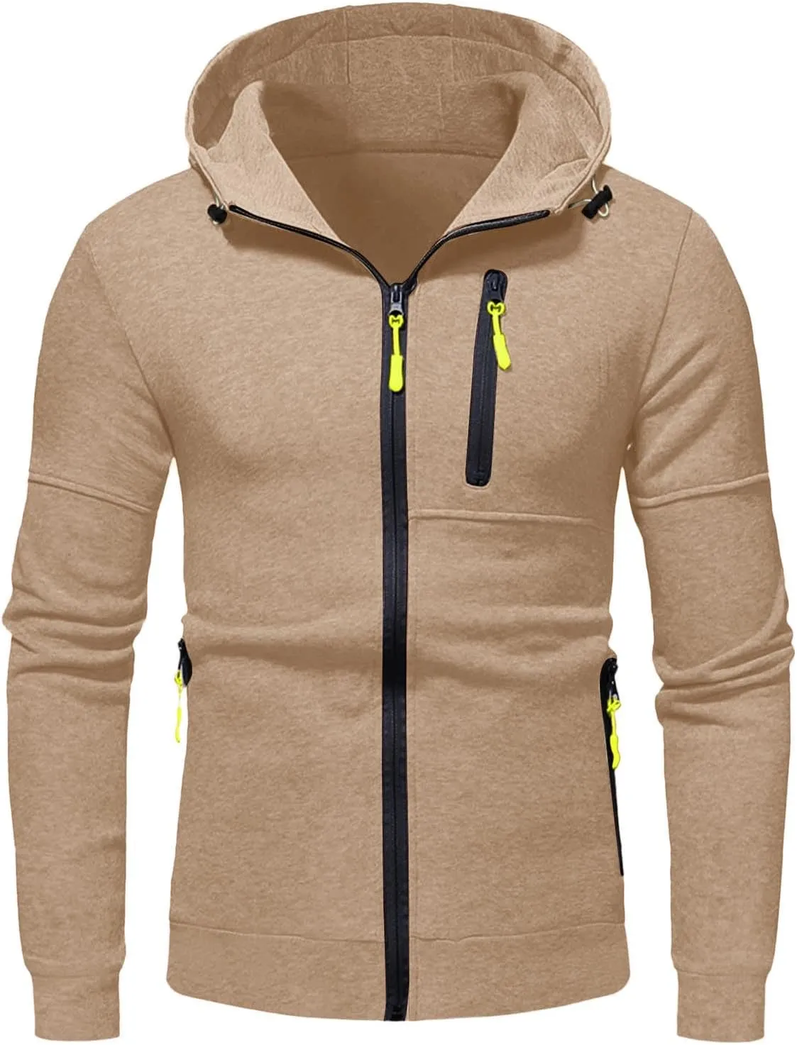 Mens Zip Up Hoodies Heavyweight Fleece Sports Track Jackets Sweatshirts for Gym Running