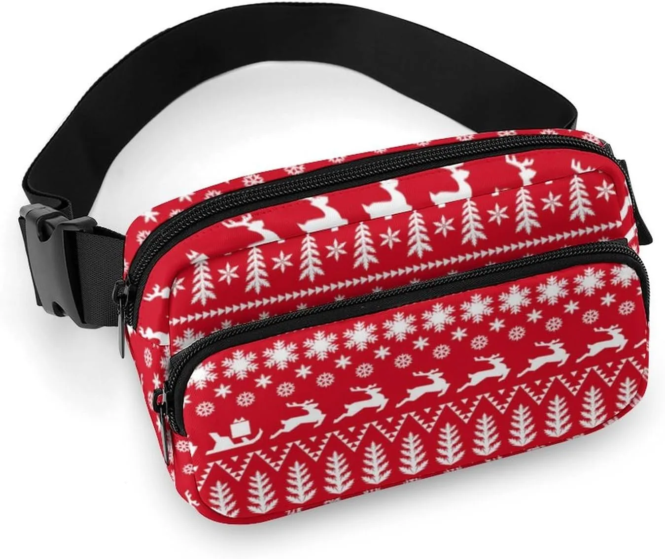 Merry Christmas Fanny Packs for Men Women Fashion Belt Bags Waist Pack Pouch with Adjustable Strap Crossbody Bags Sling Bag for Travel Hiking Running