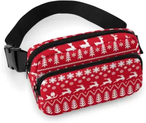 Merry Christmas Fanny Packs for Men Women Fashion Belt Bags Waist Pack Pouch with Adjustable Strap Crossbody Bags Sling Bag for Travel Hiking Running