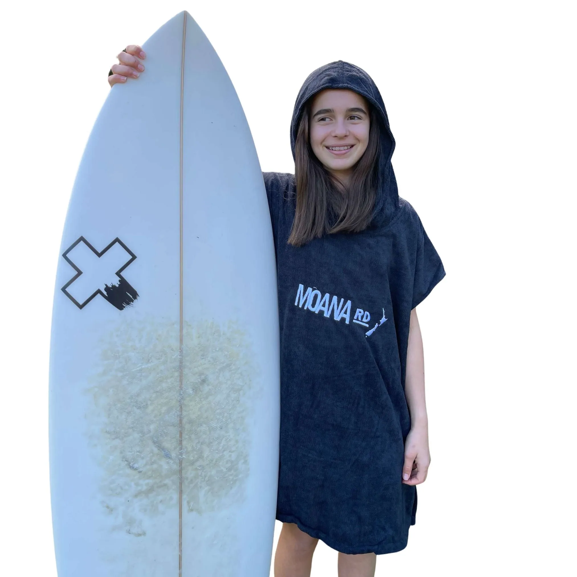Moana Rd Towel Hoodie - Black
