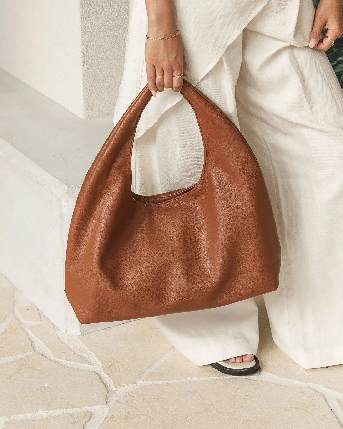 Monaco Shoulder Bag in Tan by Louenhide