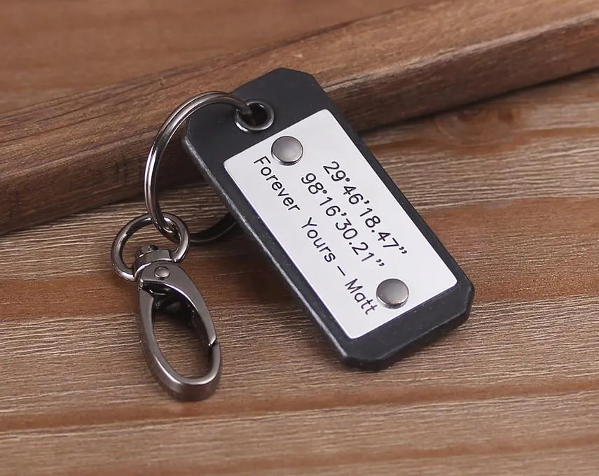 Monogrammed Leather Keychain/Key Fob