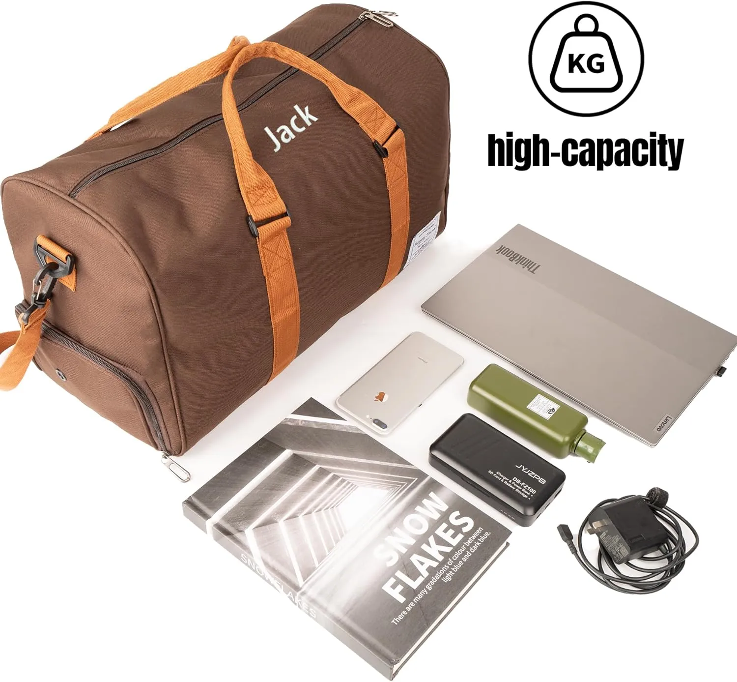 MT WORLD Travel Duffel Bag Personalized Weekender Overnight Bag with Initials Sports Tote Bags for Men Teen Boys Weekend Travel Bag with Shoes Compartment for Travel Beach Short Trips Camping Hiking