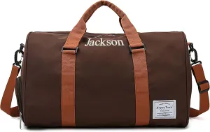 MT WORLD Travel Duffel Bag Personalized Weekender Overnight Bag with Initials Sports Tote Bags for Men Teen Boys Weekend Travel Bag with Shoes Compartment for Travel Beach Short Trips Camping Hiking