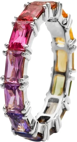 Multi Colorful Zircon Women'S Ring Simple Fashion Jewelry Stackable Daily Jewelry Accessories