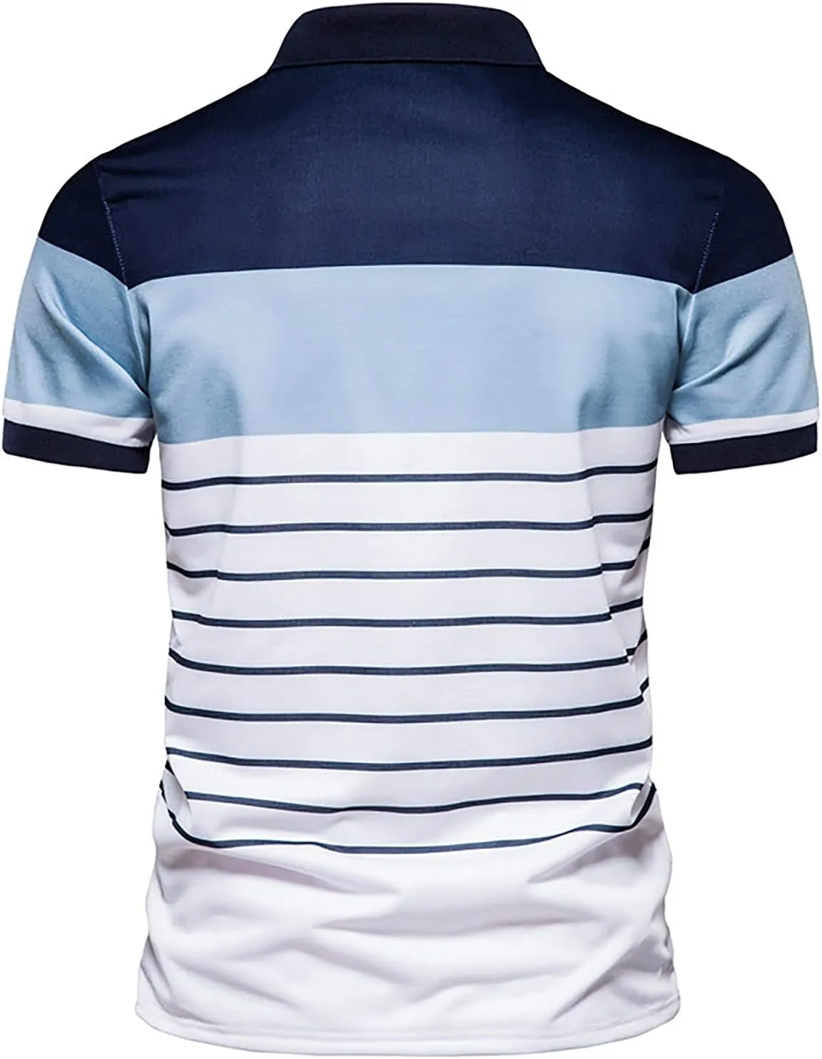 Muscularfit Mens Golf Shirt Summer Slim Fit Short Sleeve Striped Polo Shirts Causal Collar Buttons Henley Athletic T-Shirts