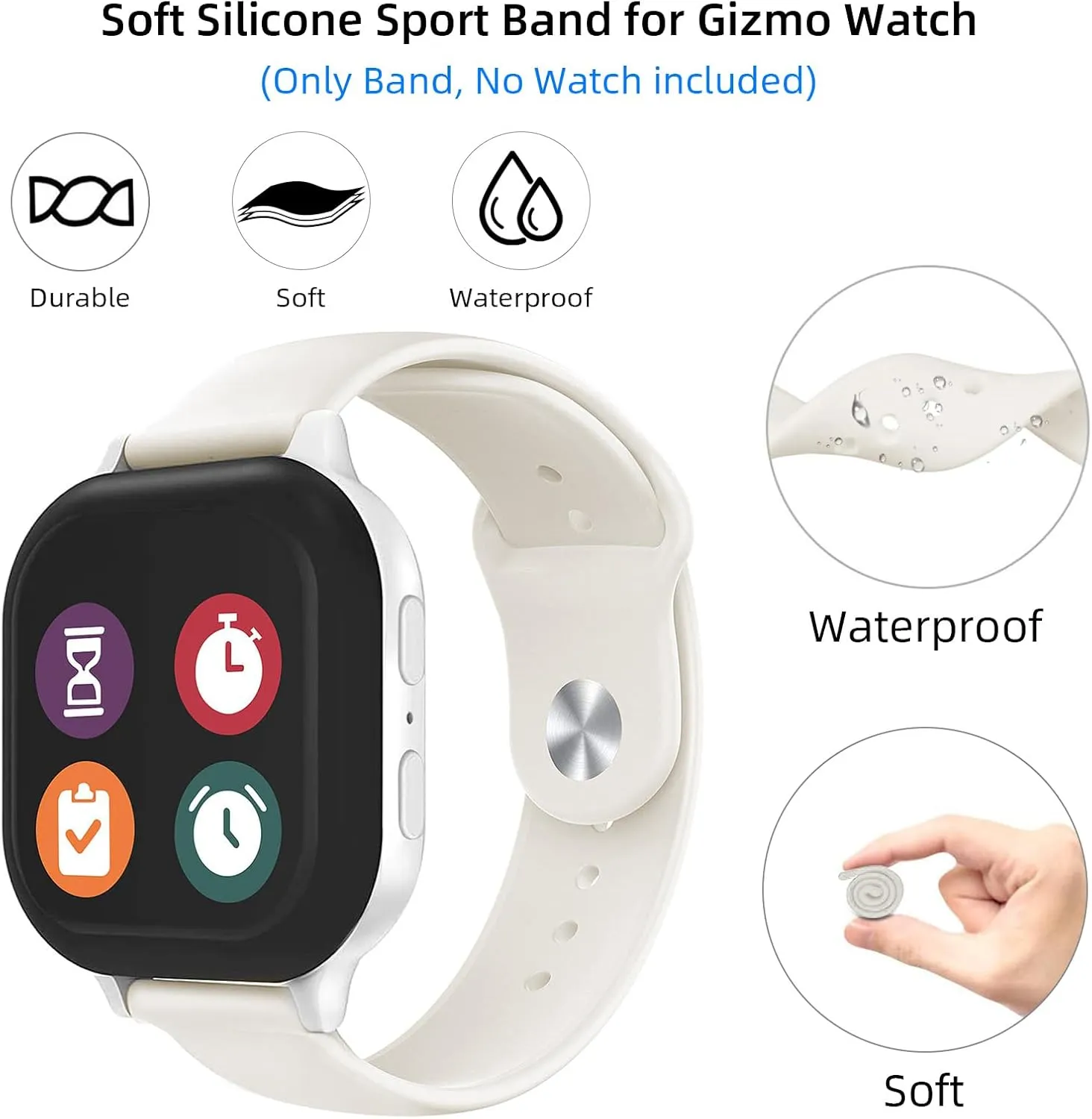 NewJourney Soft Silicone Band Compatible with Gizmo Watch 3 2 1/Gabb Watch, 20mm Quick Release Watch Band Replacement
