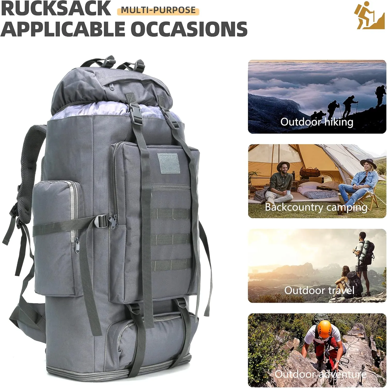 NMJVJL 100L Camping Hiking Military Tactical Backpack Outdoor Climbing Sport Bags for Camping,Backpacking
