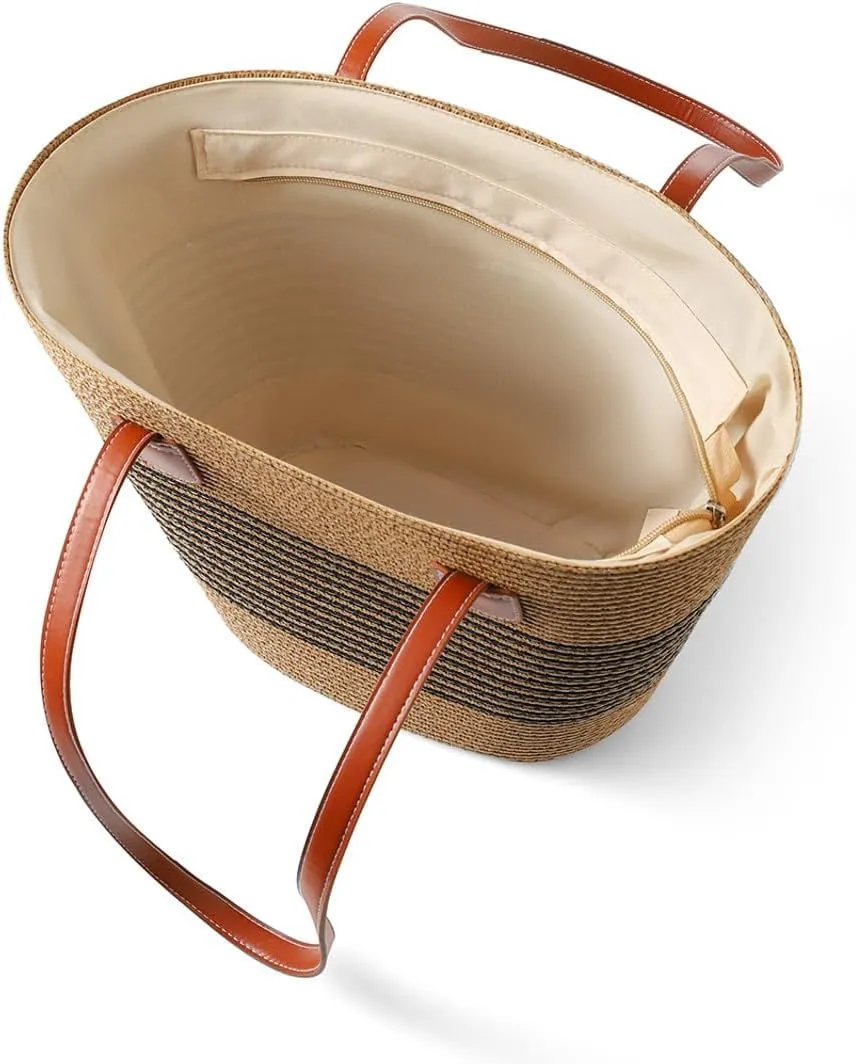 Nollia Straw Bags For Women | Travel Straw Totes Bag, Summer Woven Handmade, Shoulder Bag Handbag