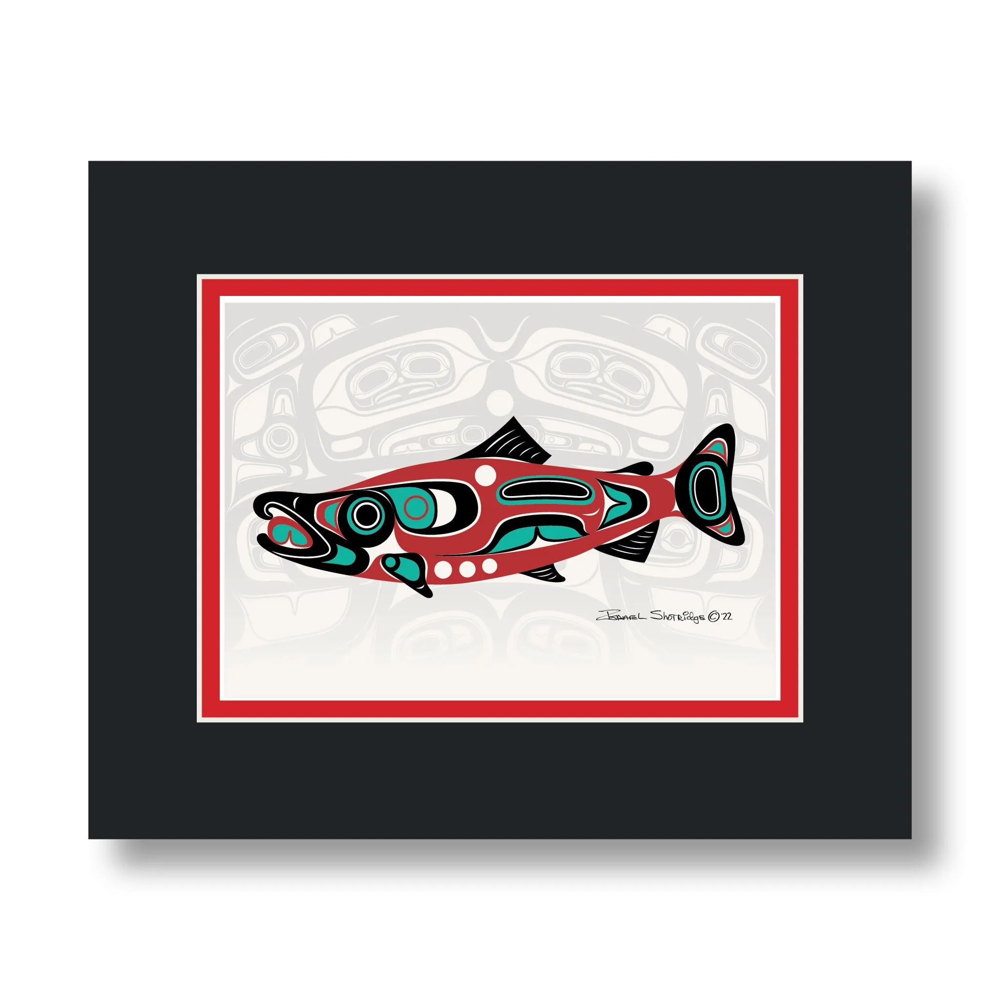 Northwest Salmon & House Screen - Formline Art Cards