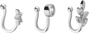 Nose Jewelry, Stainless Steel Piercing Jewelry Ring 3pcs 1.2mm Thickness U Shape Piercing Jewelry Valentines Day Gift for Men and Women