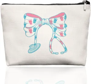 OB Nurse Bow Stethoscope Makeup Bag, Cute Baby Footprint Cosmetic Pouch, NICU Nurse Gift for Women, Delivery Appreciation Zip BagMidwife toiletry bag