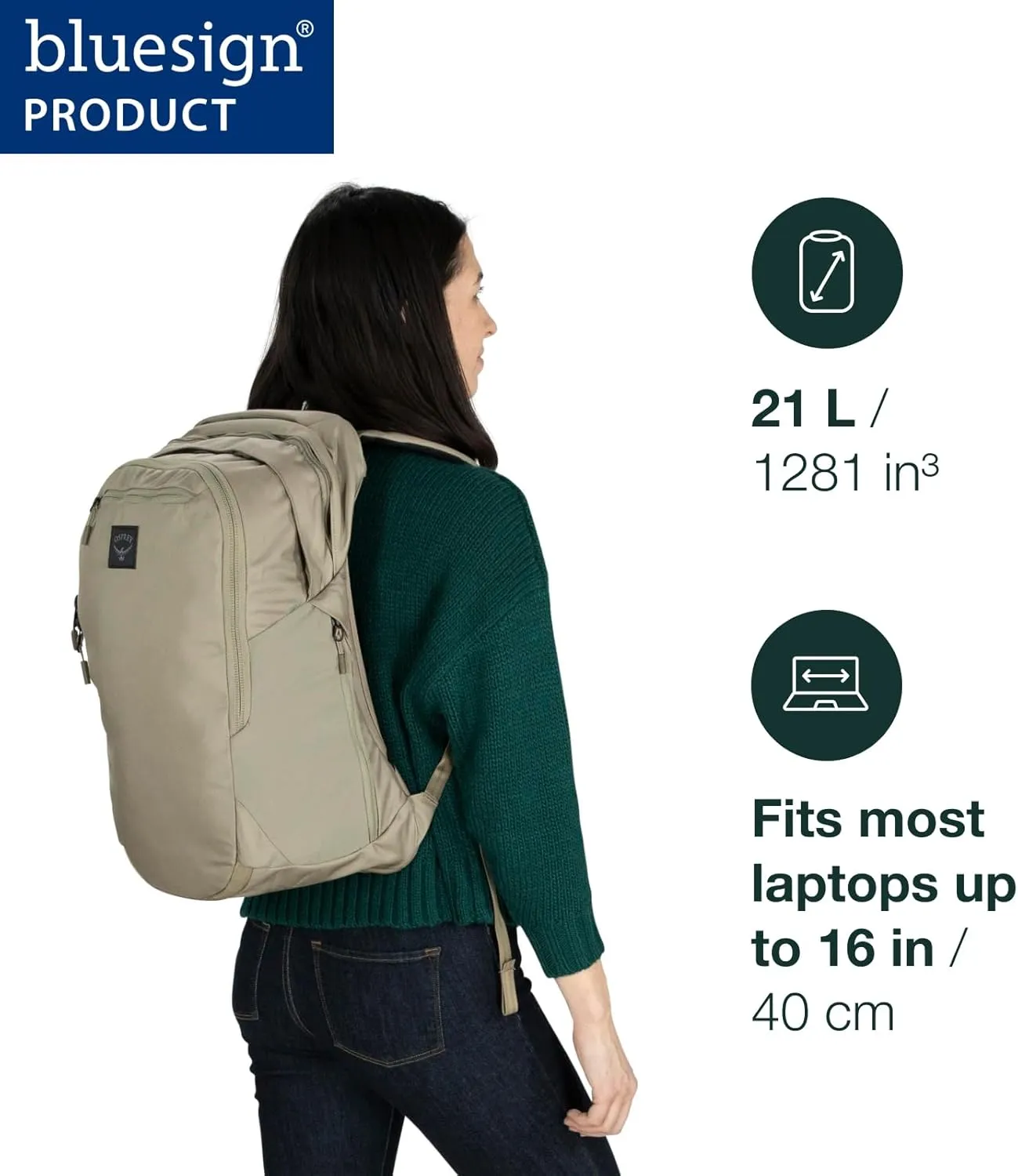 Osprey Aoede 21L Commuter Airspeed Backpack, Tan Concrete