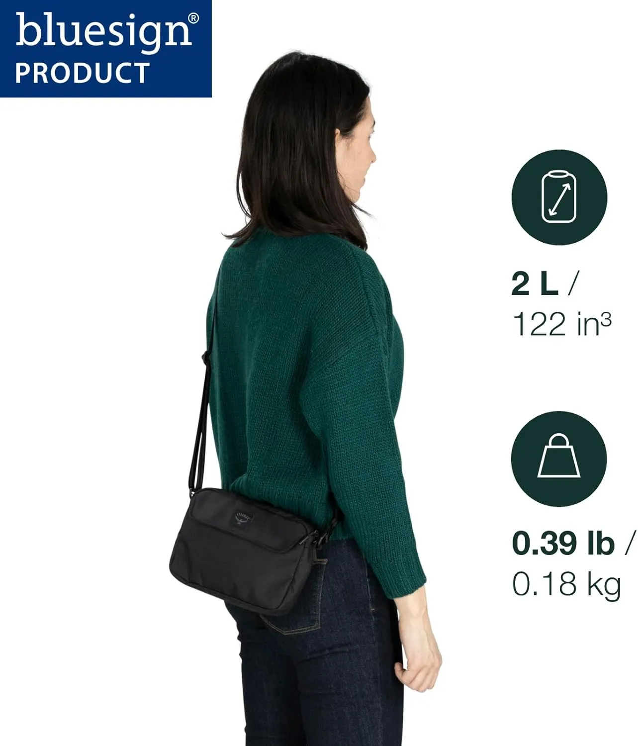 Osprey Aoede 2L Commuter Crossbody Bag, Black