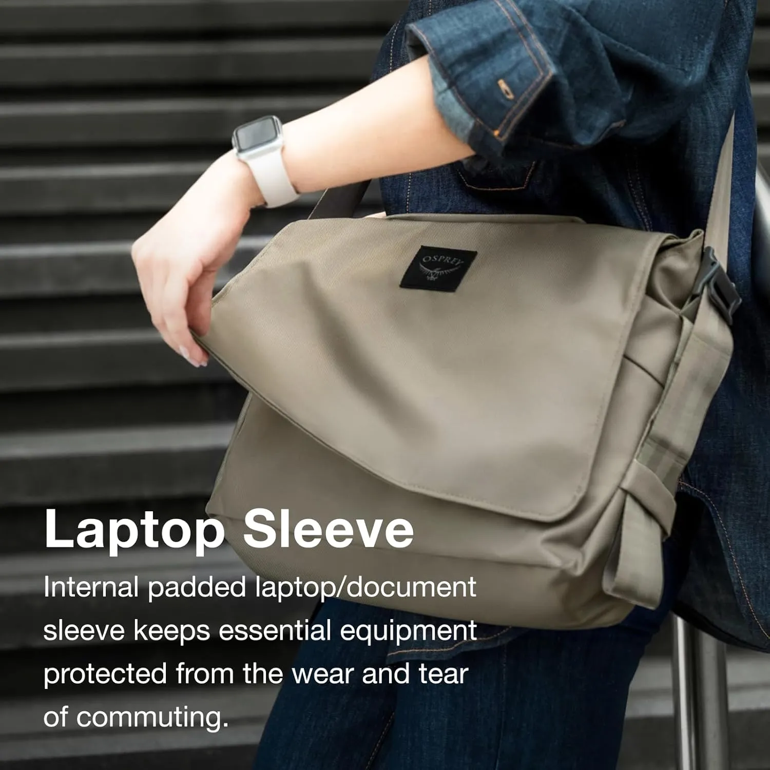 Osprey Aoede 9L Commuter Messenger Bag, Tan Concrete