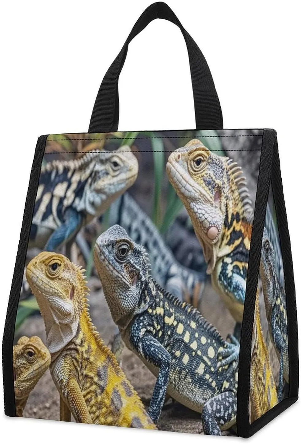 Outdoor Cooler Bags, Different Types of Lizard Printed Cooler Bag, Insulated Tote Bag, Grocery Tote Bag