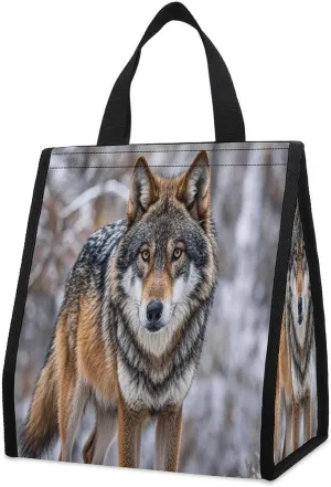 Outdoor Cooler Bags, Wolf Printed Cooler Bag, Insulated Tote Bag, Grocery Tote Bag