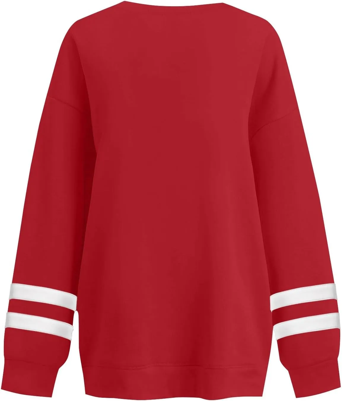 Oversized Crewneck Sweatshirt Women Fleece Pullover Sweaters Plus Size Cute Teen Preppy Striped Sweat Shirts Y2K Tops