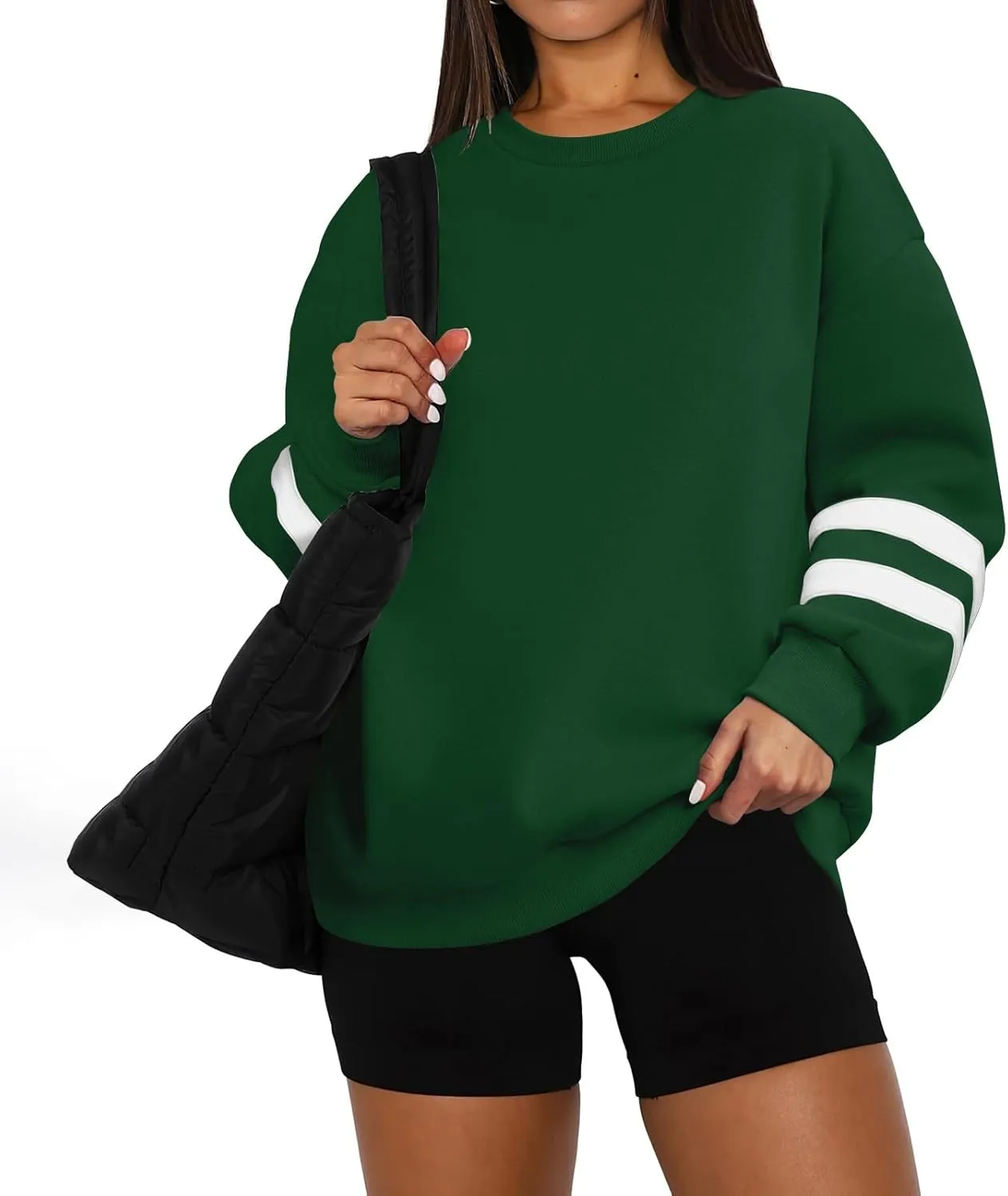 Oversized Sweatshirt For Women Trendy Crewneck Long Sleeve Fall Winter Clothes 2024 Solid Hoodie Pullover