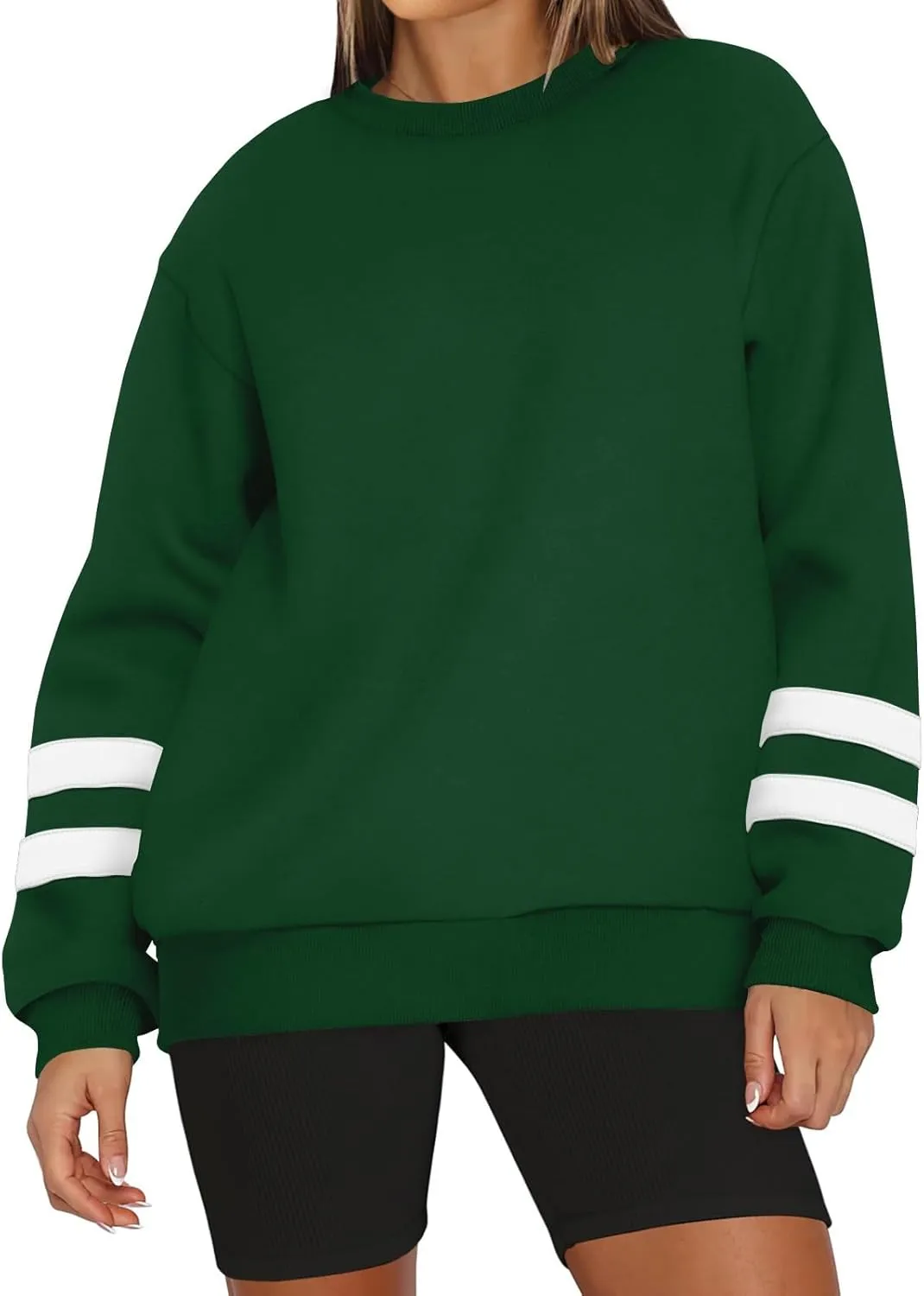 Oversized Sweatshirt For Women Trendy Crewneck Long Sleeve Fall Winter Clothes 2024 Solid Hoodie Pullover