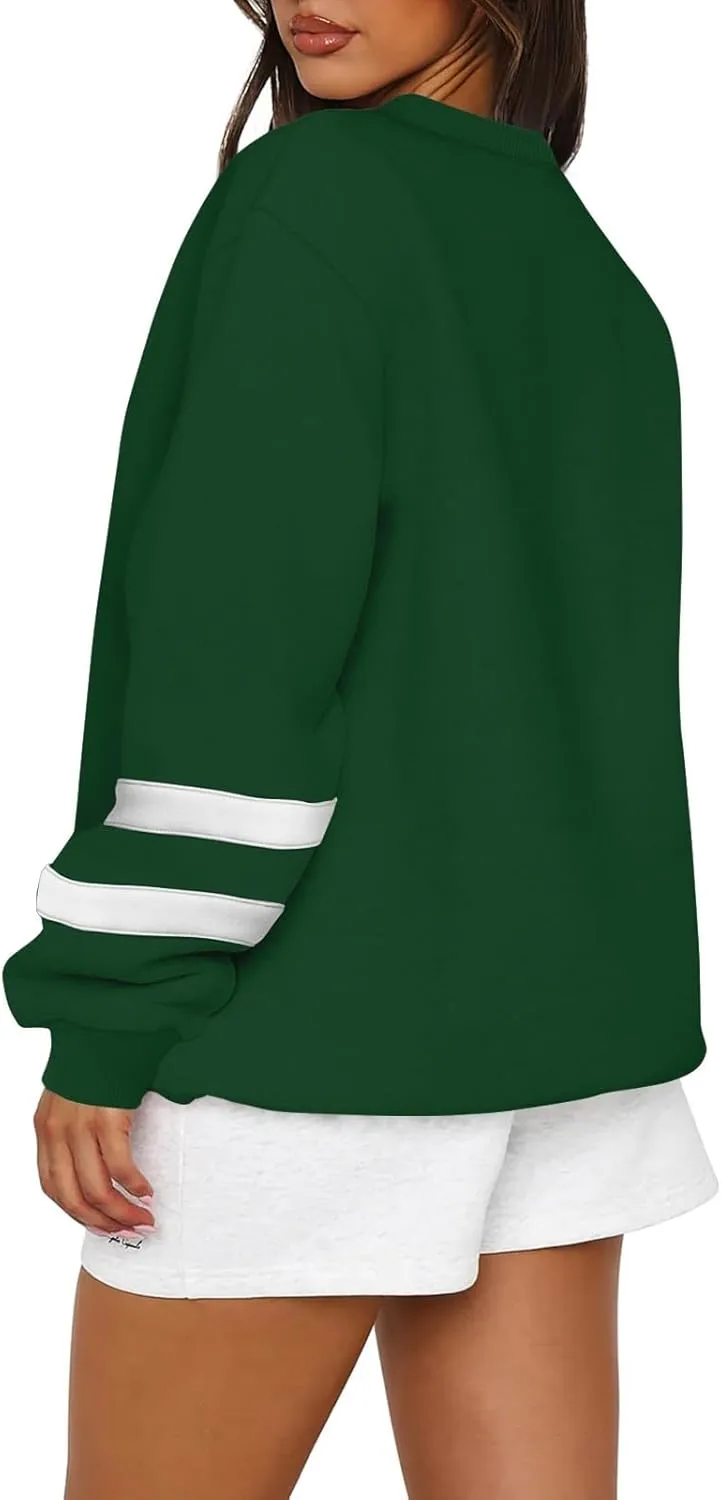 Oversized Sweatshirt For Women Trendy Crewneck Long Sleeve Fall Winter Clothes 2024 Solid Hoodie Pullover