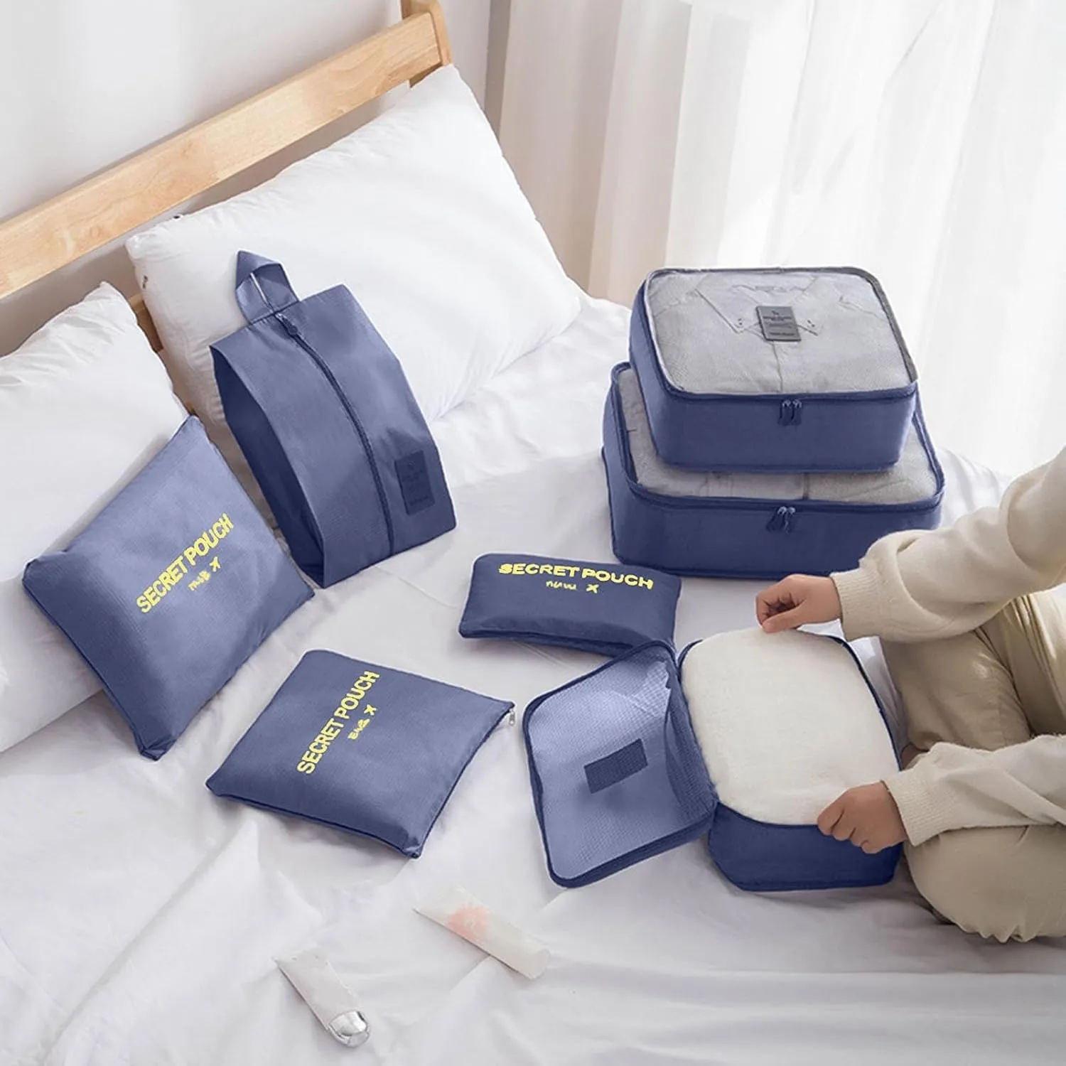 Packing Cubes for Suitcases,7 Set Packing Cubes Luggage Packing Organizers For Travel Compression Bags,Suitcase Organizer Bags Set