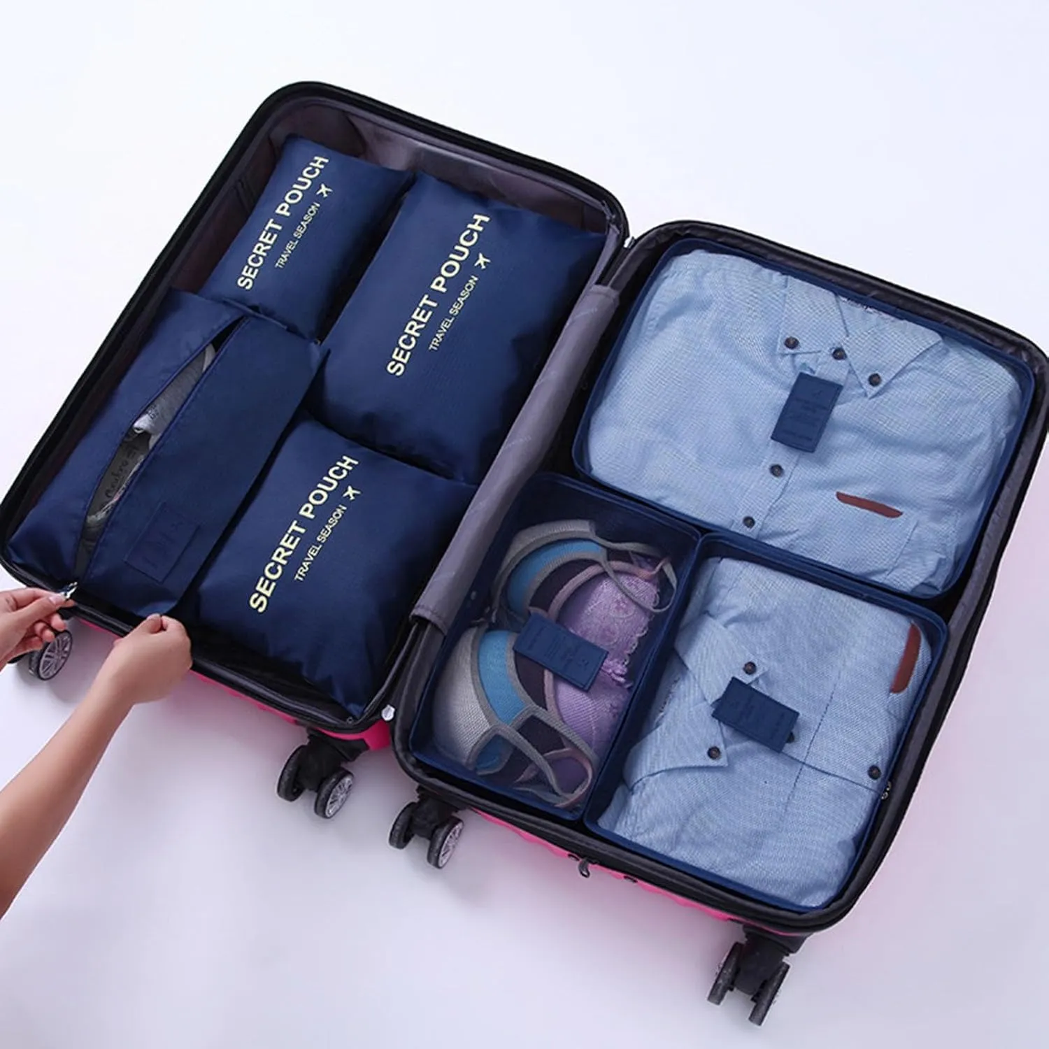Packing Cubes for Suitcases,7 Set Packing Cubes Luggage Packing Organizers For Travel Compression Bags,Suitcase Organizer Bags Set