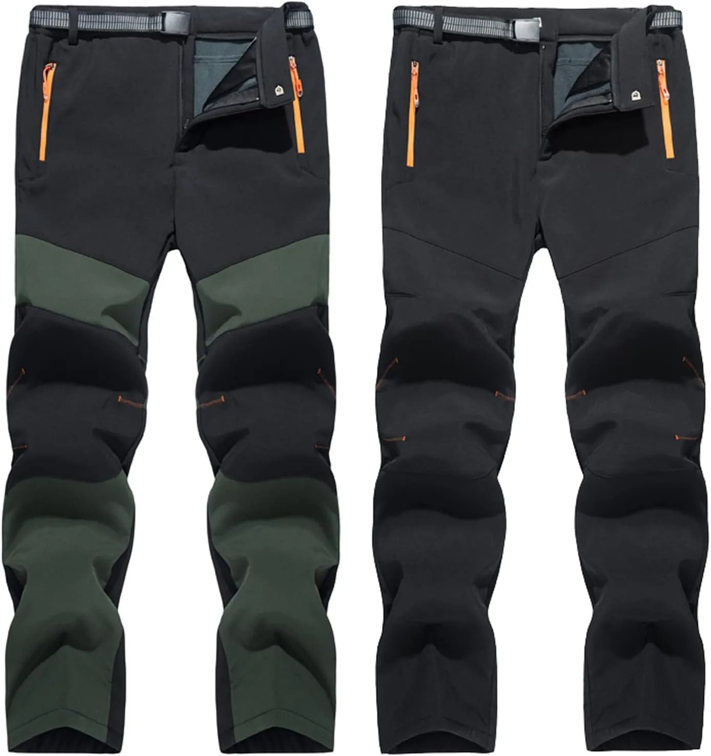 Patchwork Pants for Men Athletic-Fit Plush Thickened Assault Pants Stylish Waterproof Athletic Climbing Trousers