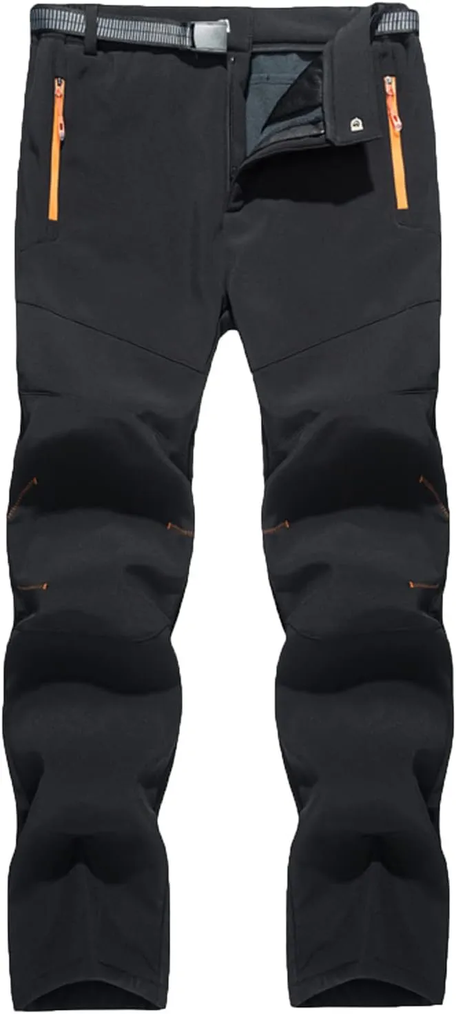 Patchwork Pants for Men Athletic-Fit Plush Thickened Assault Pants Stylish Waterproof Athletic Climbing Trousers