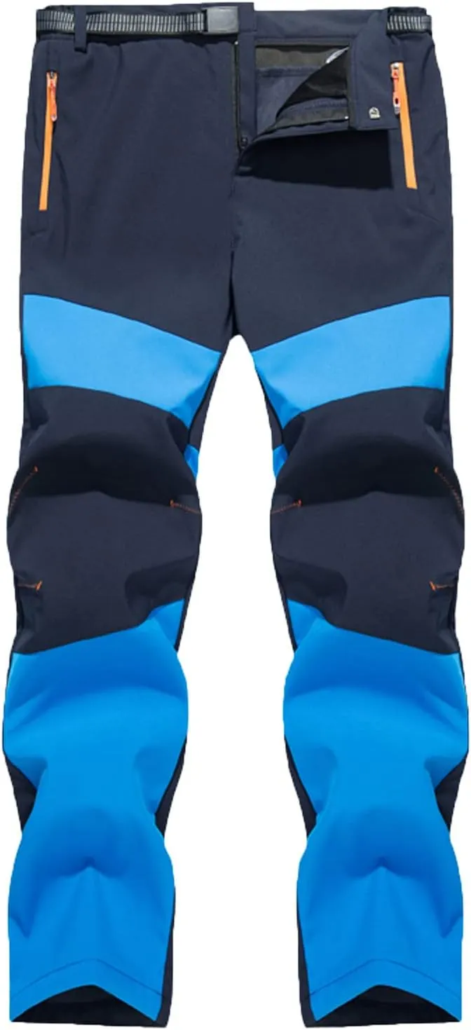 Patchwork Pants for Men Athletic-Fit Plush Thickened Assault Pants Stylish Waterproof Athletic Climbing Trousers
