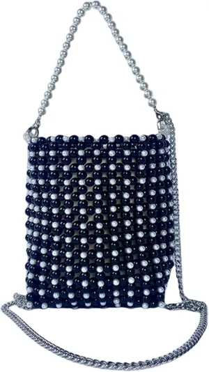 Pearl Bag for Women, Beaded Shoulder Bag, Pearl Clutch Purse Pearl Tote for Wedding Evening Parties Prom