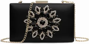 Pearl Clutch White Women Clutch Bag Wedding Clutch Purse Bridal Evening Crystal Summer Bags For Women Small Crossbody Bags(Black)