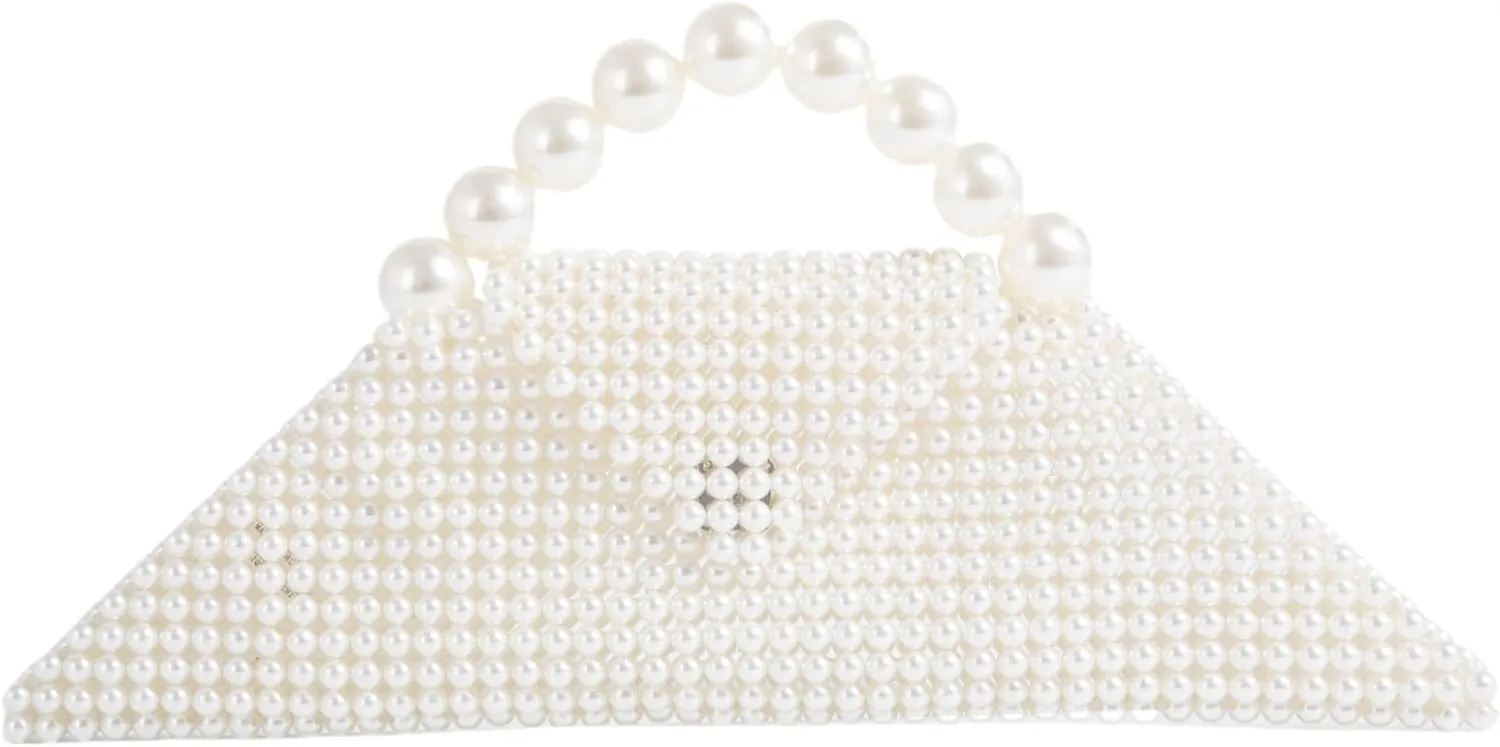 Pearl Handbag Purse for Women Shoulder Bag Pearl Beaded Crossbody Clutch Bag Evening Bag for Prom Party Wedding
