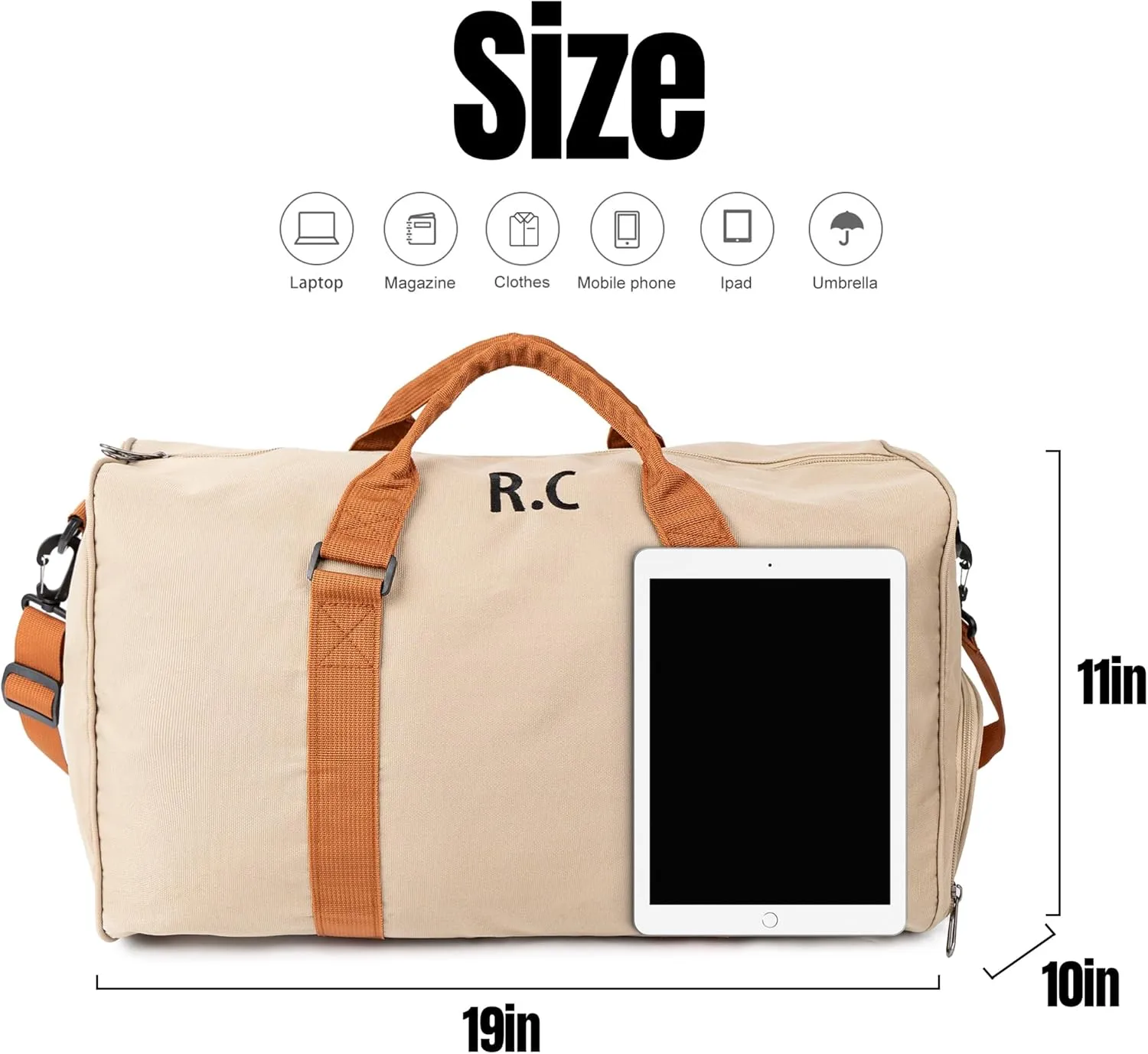 Personalized Travel Duffel Bags For Men Gym Tote Overnight Bags for Men Shoulder Weekender Overnight Bag for Men