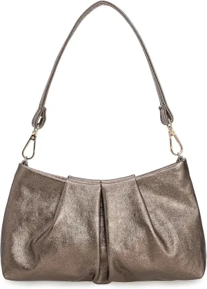 Pleated PU Clutch Evening Purse for Women Dressy Formal Faux Leather Shoulder Handbag
