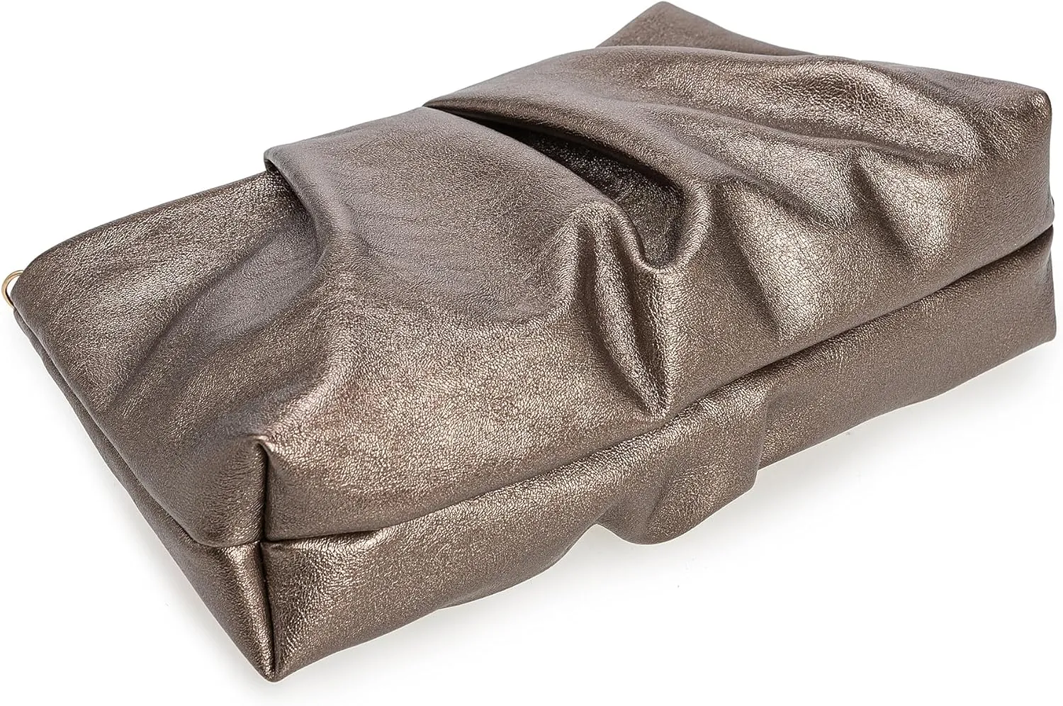 Pleated PU Clutch Evening Purse for Women Dressy Formal Faux Leather Shoulder Handbag