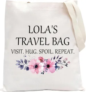 POFULL Lola's Travel Tote Bag - Birthday Gift, Visit, Hug, Spoil Repeat