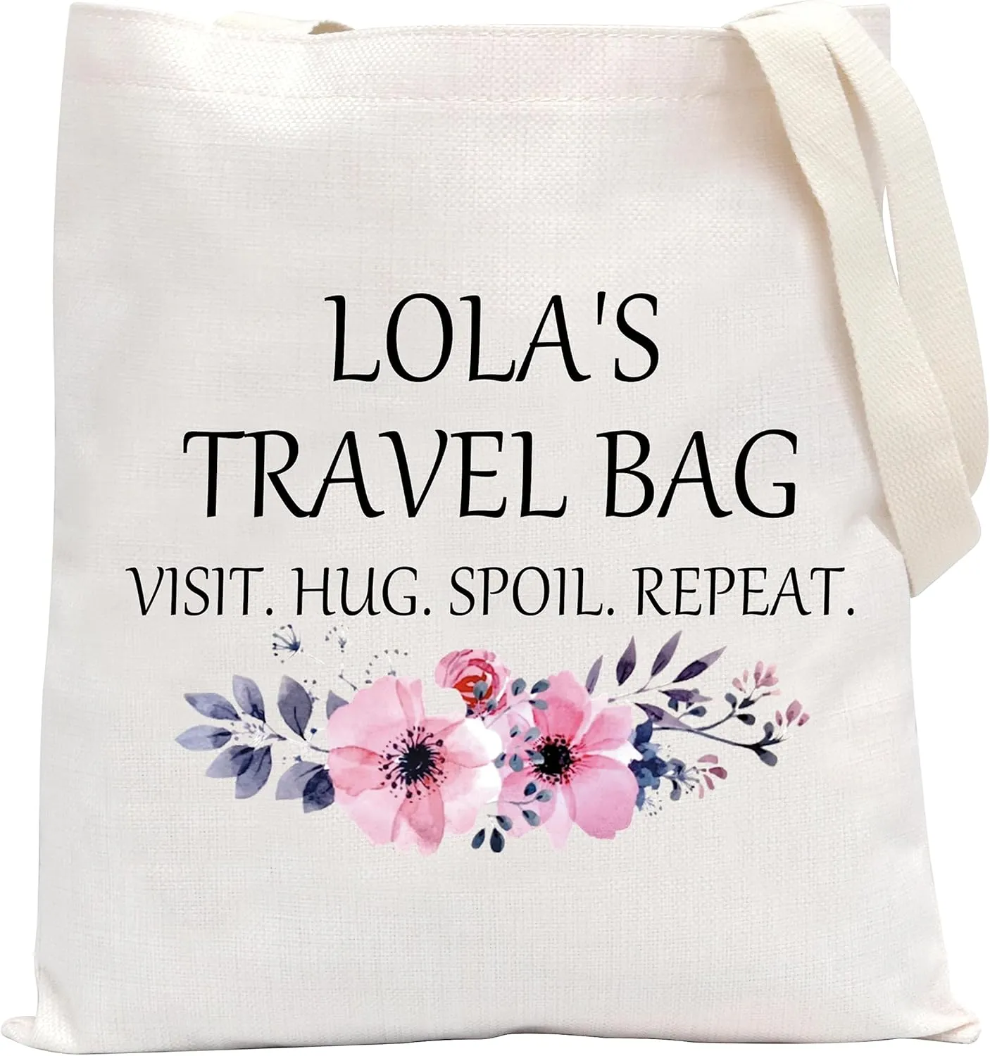 POFULL Lola's Travel Tote Bag - Birthday Gift, Visit, Hug, Spoil Repeat