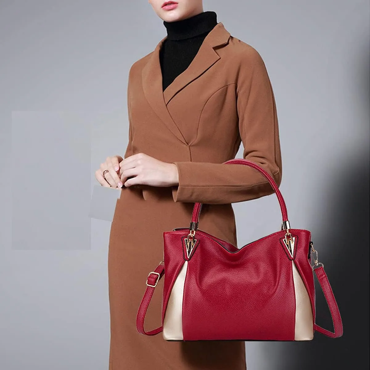 Purses and Handbags for Women Top Handle Bags PU Leather Satchel Totes Shoulder Bag