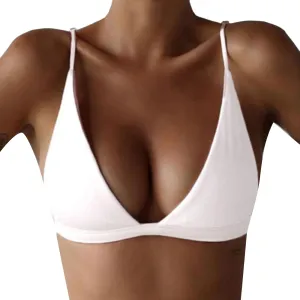 Push Up Bras for Women Sexy Lightly Lined Seamless Spaghetti Straps T Shirt Bra No Underwire Comfort Stretch Bralette Vest