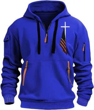 Quarter-Zip Fleece Sweatshirt Zipper Long Sleeved Hoodie Men Sweatshirt Sweatshirts Men Mens Hoodie Men Hoodies Mens