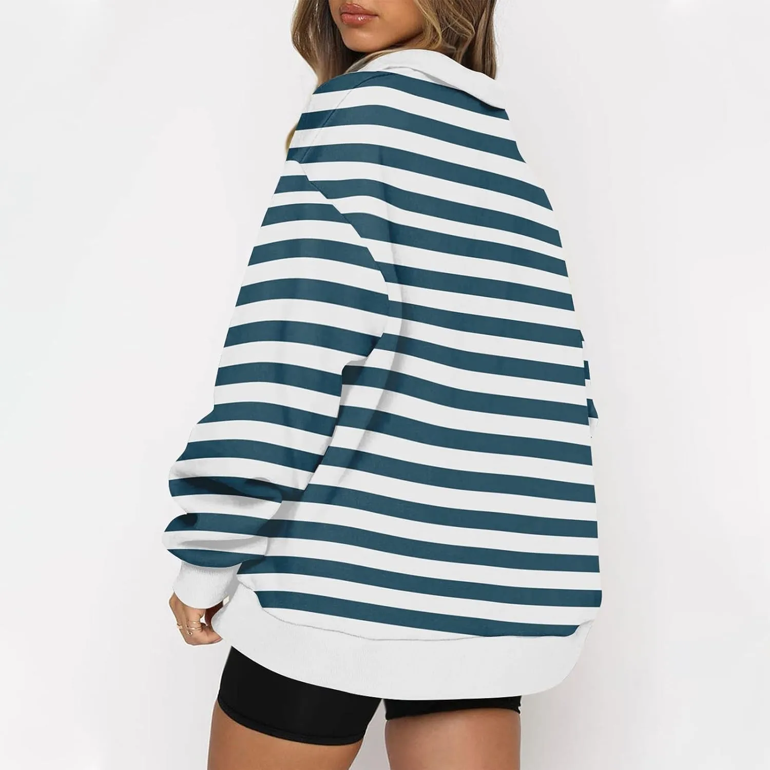Quarter Zip Pullover Women Oversizds Trendy Sweatshirts Fall Outfits 2024 Fitted Comfy Vintage Pullover Sweatshirts