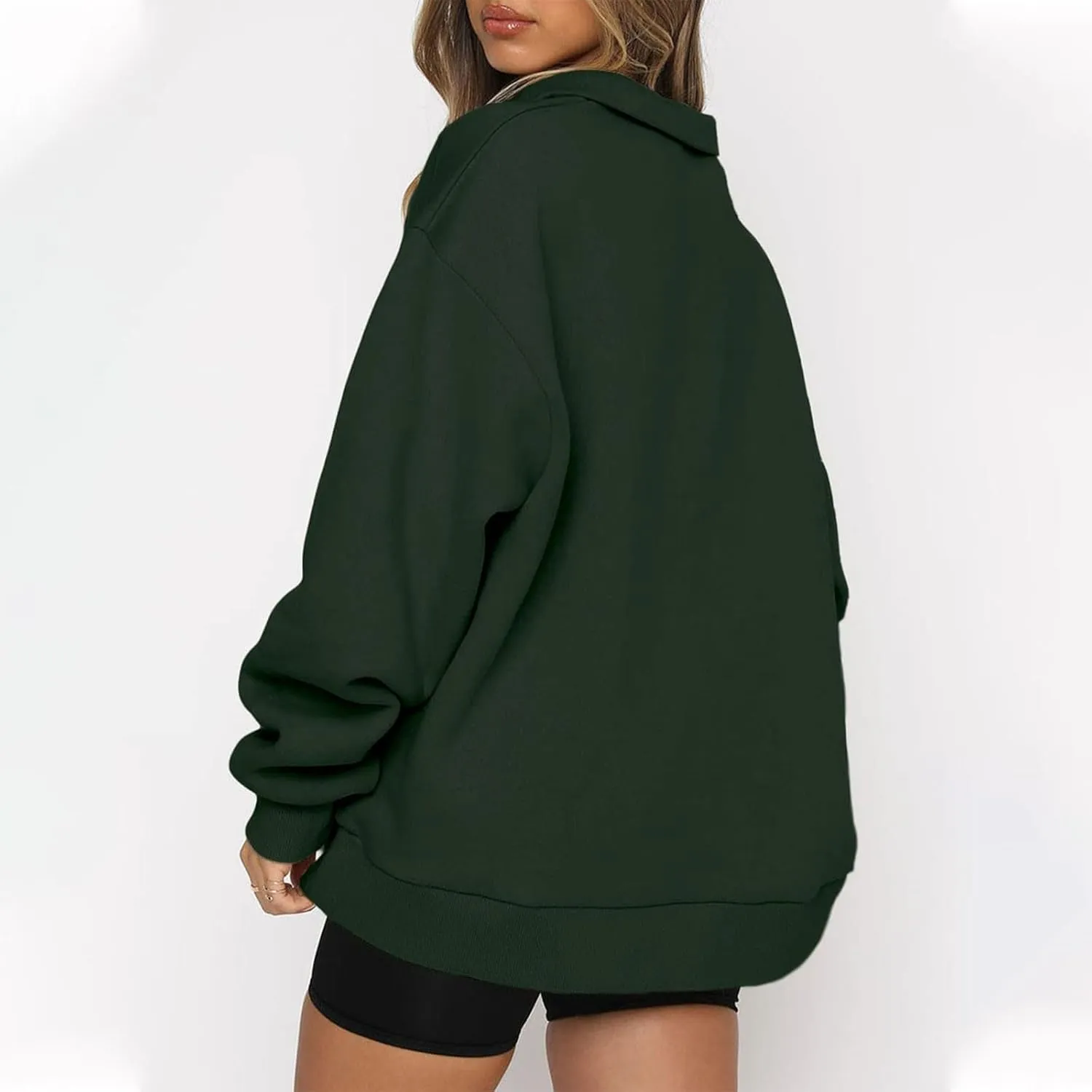 Quarter Zip Pullover Women Sweatshirts Half Zipper 2024 Oversized Long Sleeve Fall Fashion outfits Clothes