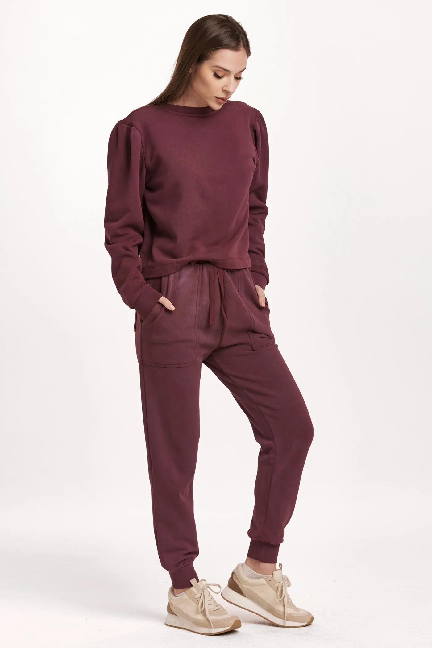 RAYA SCOOP BACK SWEATSHIRT PLUM BERRY