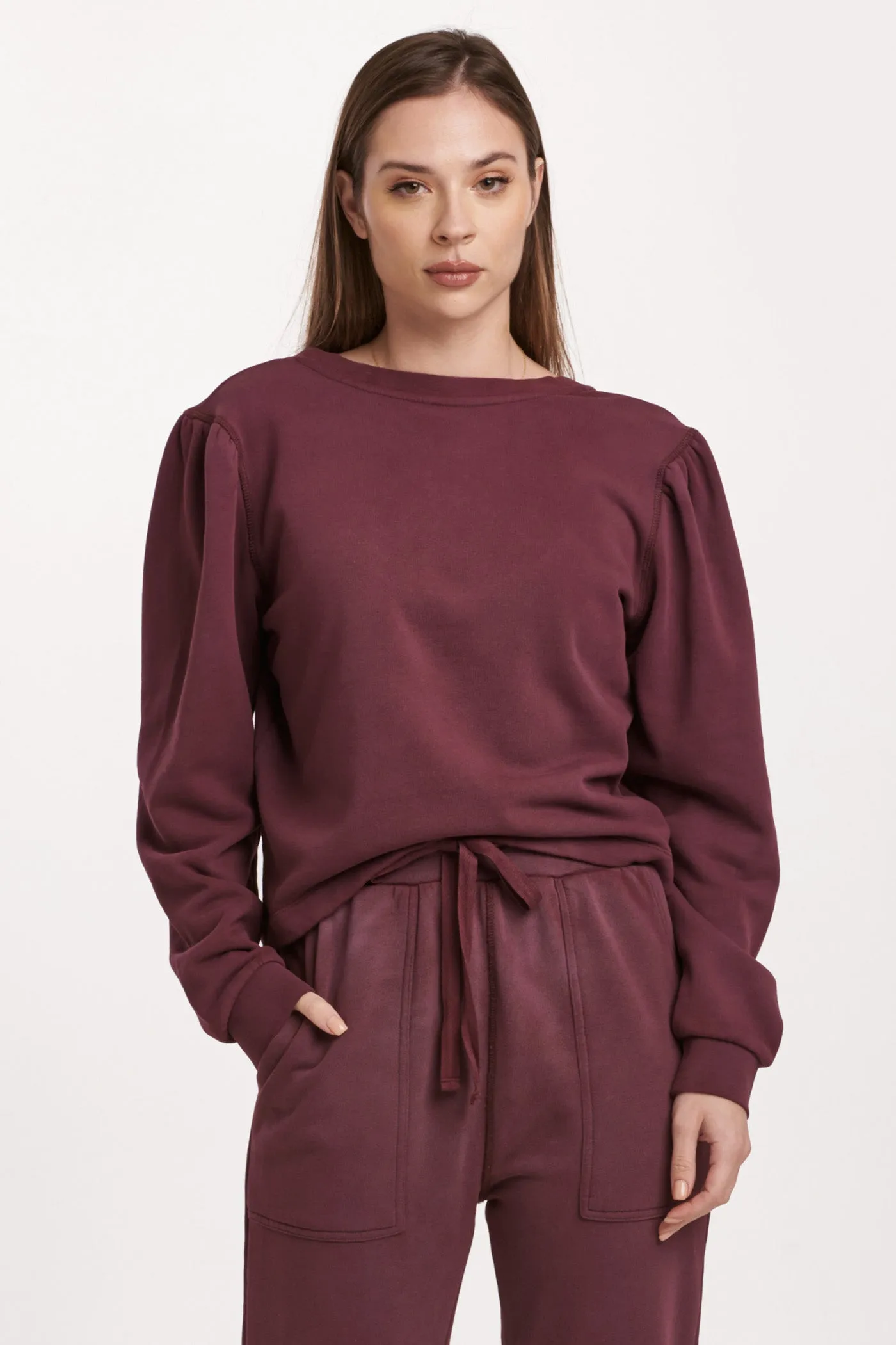 RAYA SCOOP BACK SWEATSHIRT PLUM BERRY