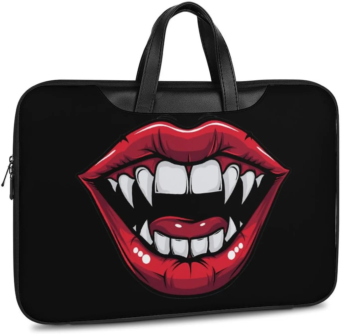 Red Clown Vampire Mouth Creepy Lips Laptop Tote Bag Waterproof Computer Carrying Case Business Office Briefcase