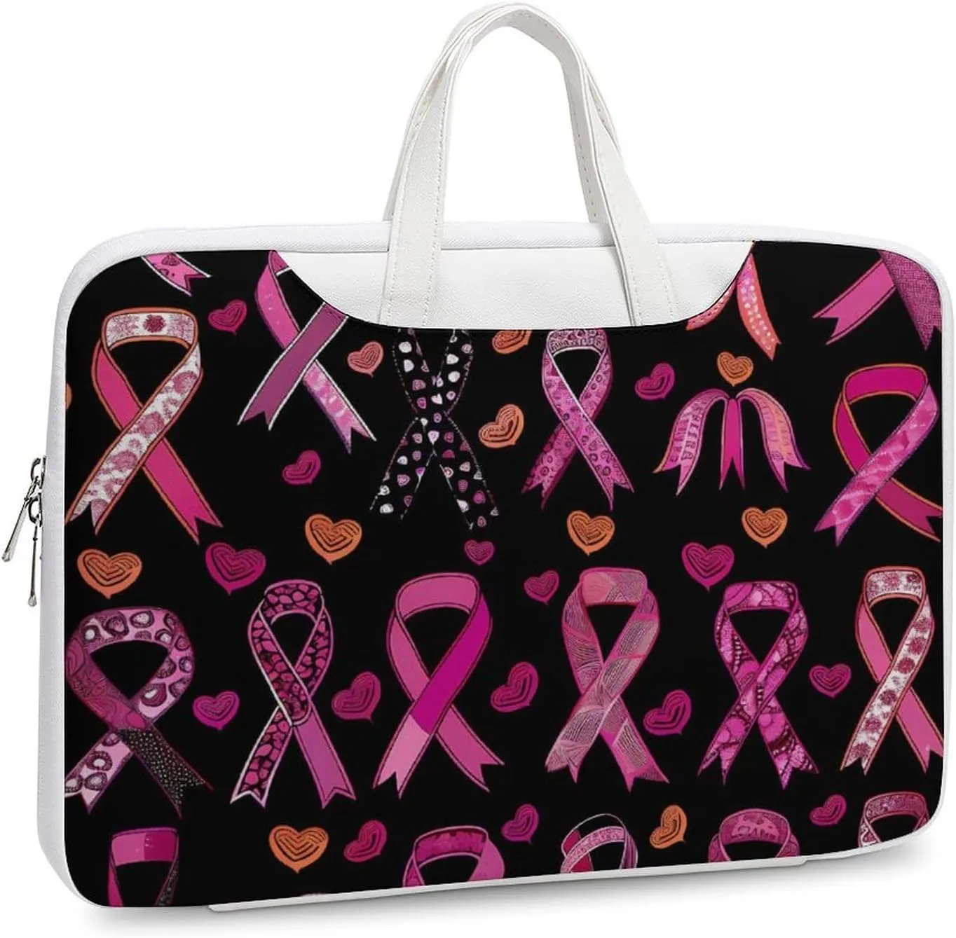 Ribbon Breast Cancer Awareness Laptop Tote Bag Waterproof Computer Carrying Case Business Office Briefcase