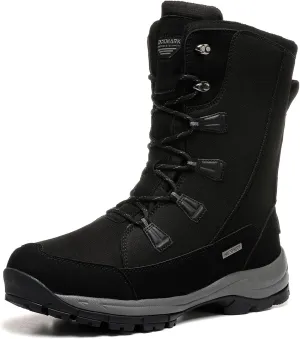 ROCKMARK Mens Winter Mid-Calf Snow Boots Fur Lined Warm Waterproof Slip On Outdoor Athletic Snow Boots