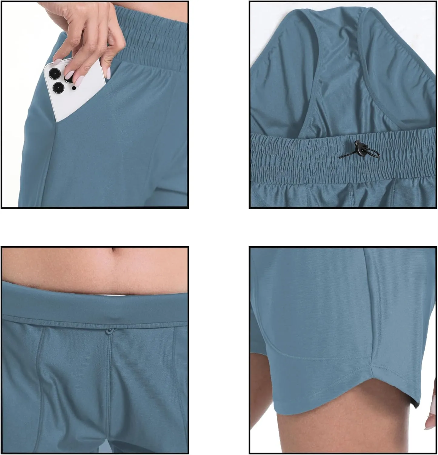 Running Shorts for Women with Liner Athletic Sport Pants Lightweight Gym Workout Shorts with Pockets