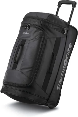 Samsonite Andante 2 Wheeled Duffel Bag  22-Inch Durable Rolling Luggage with Inline Skate Wheels, Push-Button Handle & Spacious Compartments  Travel-Friendly and Lightweight - All Black